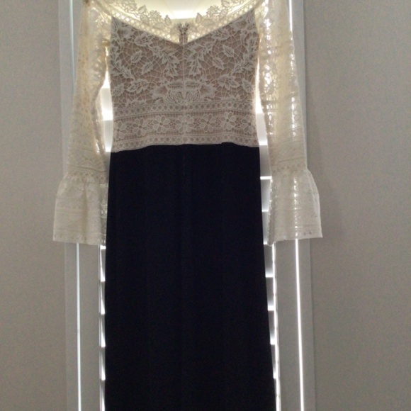 TADASHI Gown Gorgeous Ivory Tulle Lace Bodice - Picture 13 of 14